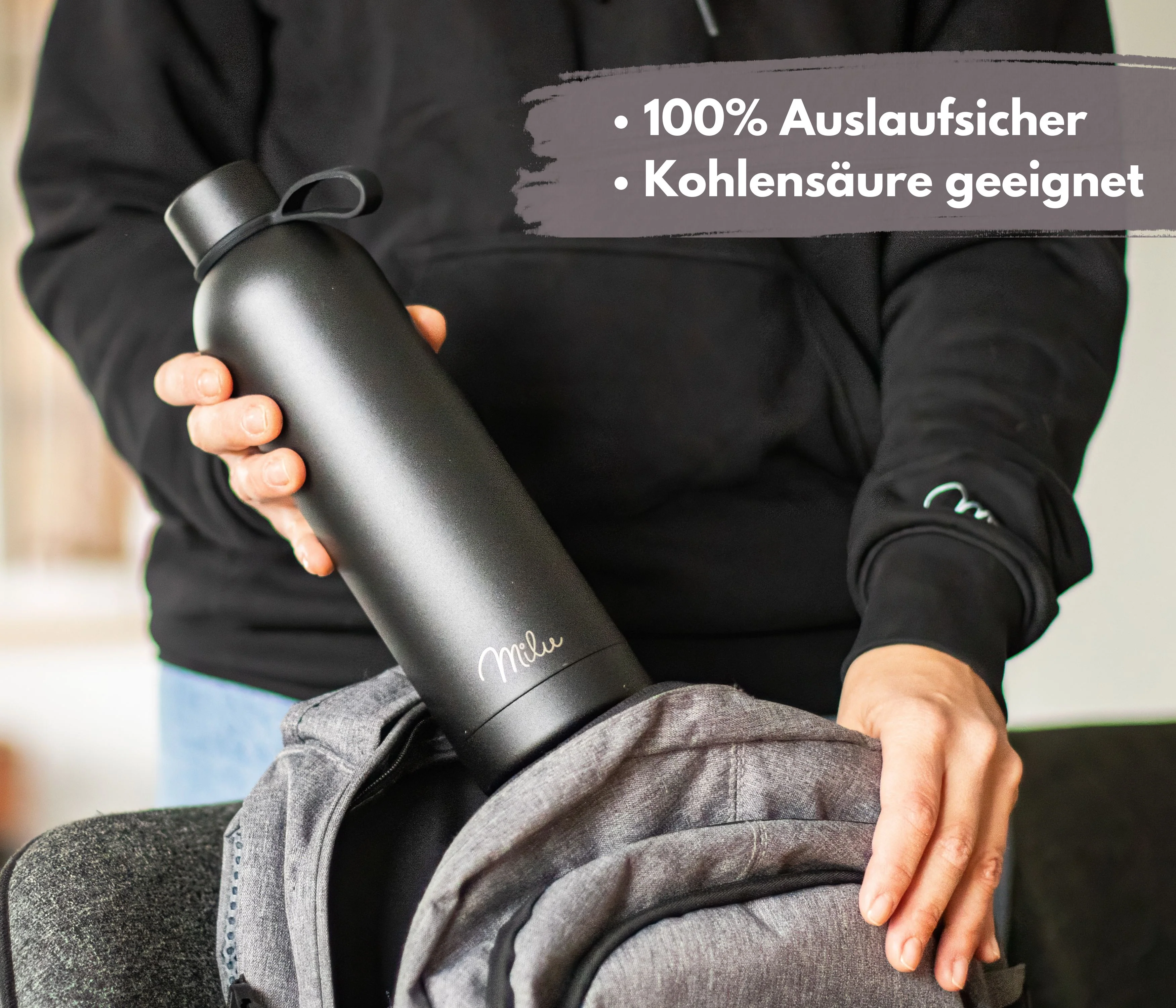 Outlet x Milu isolierte, auslaufsichere Thermosflasche, Edelstahl (500 ml, 750 ml, 1000 ml) - Image 4