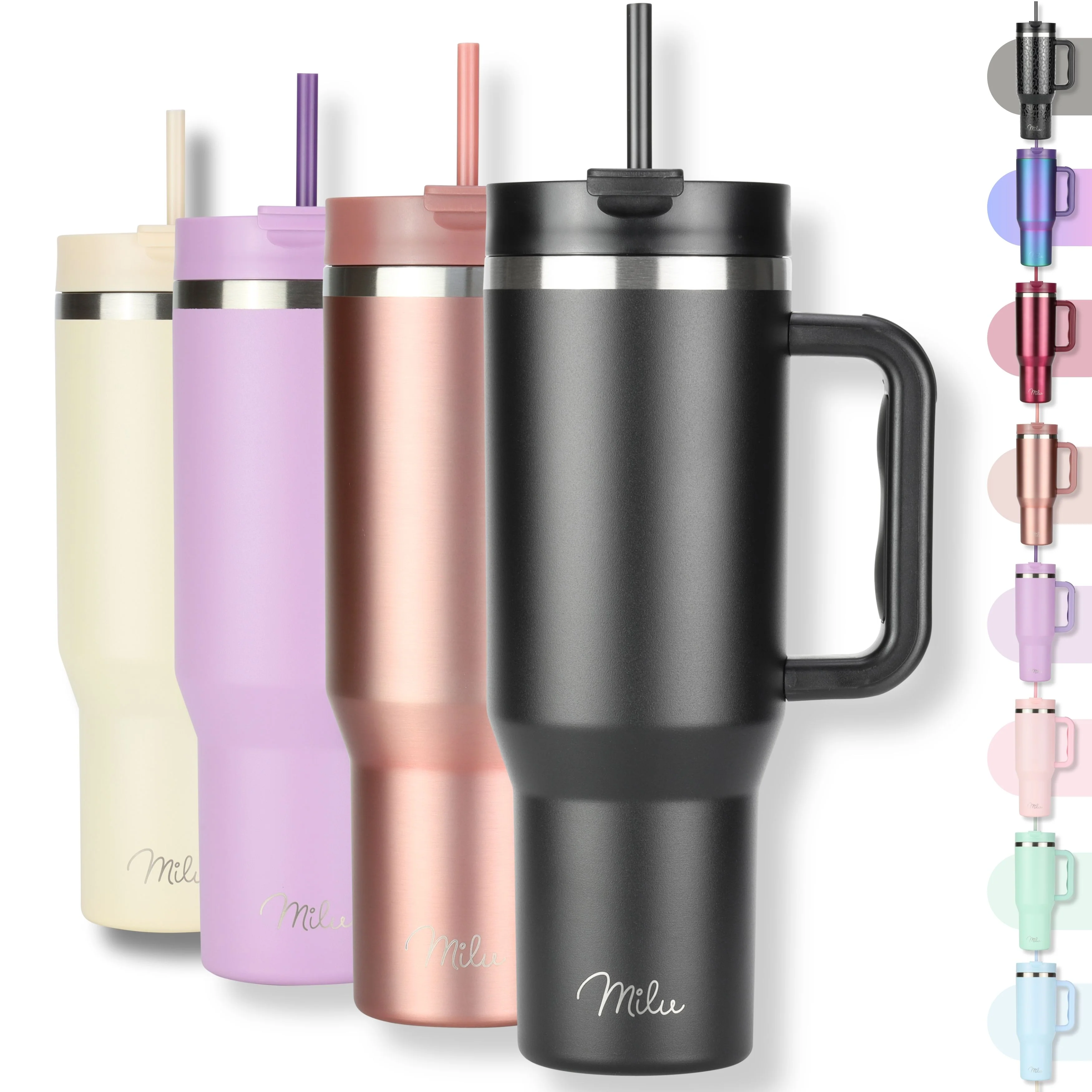 Outlet x Milu Thermobecher/Tumbler mit Strohhalm und Henkel (1200 ml/40 oz) - Image 19